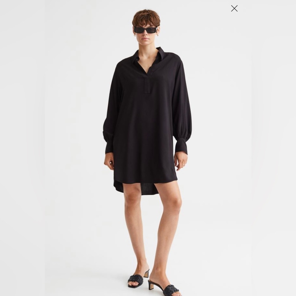 H&M Balloon-sleeved Shirt Dress